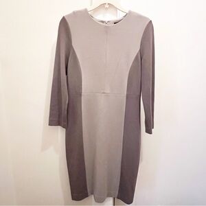 Peserico Two Tone Dress Size 44 US 8 Rayon Wool Spandex Minimalist Careerwear